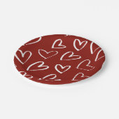 Rode en witte harten papieren bordje (Gekanteld)