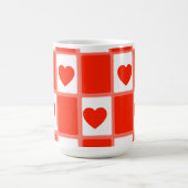 Rode en witte harten patroon cadeau Latte mok (Center)
