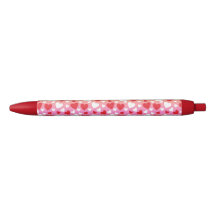 Rode en Witte Harten Patroon Pen