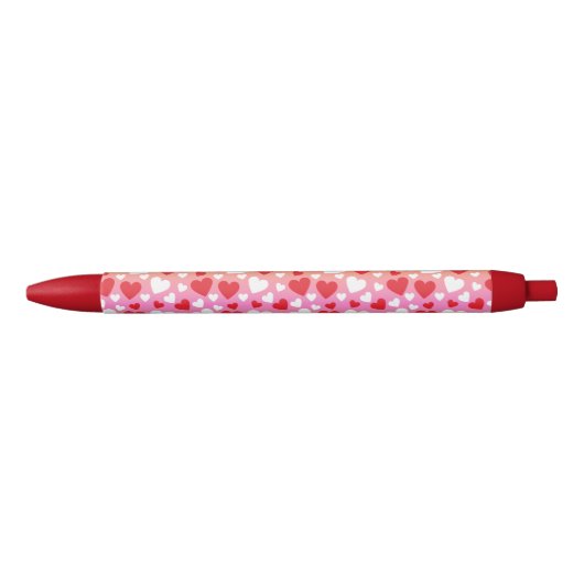 Rode en Witte Harten Patroon Pen (Voorkant)
