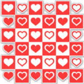 Rode en witte harten sticker (Voorkant)
