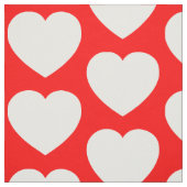 Rode en witte harten stof (Swatch)