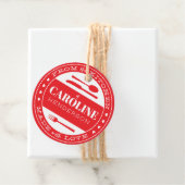 Rode en Witte Hartjes Gemaakt met Liefde Eten Bedankjes Labels (In situ)