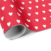 Rode en Witte Hartjes Valentijnsdag Cadeaupapier (Rol Hoek)
