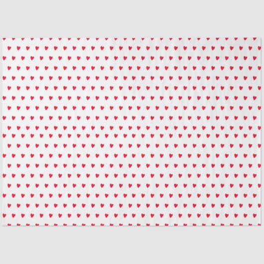 Rode en Witte Hartjes Valentijnsdag Tissuepapier (Voorkant)