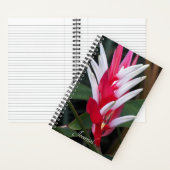 Rode en Witte Heliconia Bloem Notitieboek (Binnen)