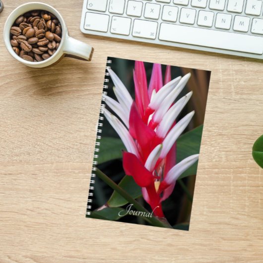 Rode en witte Heliconia Floral Notitieboek