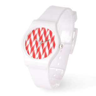 Rode en Witte Heringgraat Horloge