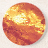 Rode en witte hete lava zandsteen onderzetter (Voorkant)
