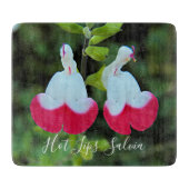 Rode en witte hete lippen Salvia Floral Snijplank (Voorkant)