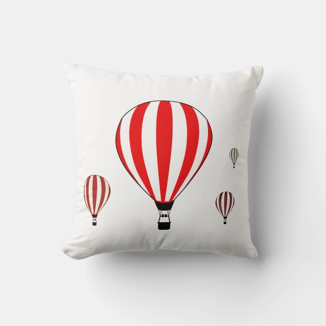 Rode en witte hete luchtballonnen kussen (Voorkant)