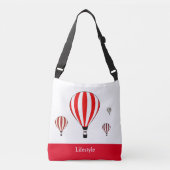 Rode en witte heteluchtballonnen crossbody tas (Voorkant)