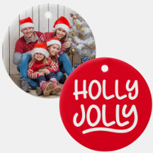 Rode en witte Holly Jolly Typografie Foto