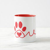 Rode en Witte Hond Liever Mok (Midden)