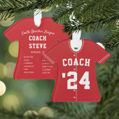 Rode en witte honkbal Coach Team Jersey Ornament