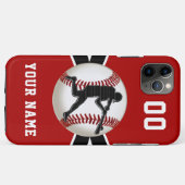 Rode en Witte honkbal iPhone-tassen, Nieuwste naar Case-Mate iPhone Case (Achterkant (horizontaal))