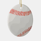 Rode en witte honkbal keramisch ornament (Rechts)