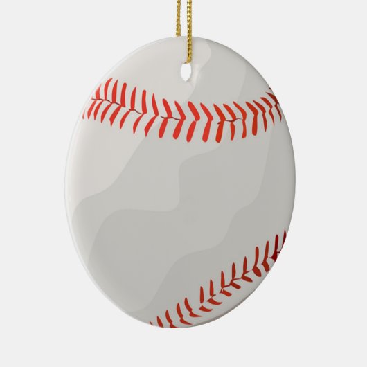 Rode en witte honkbal keramisch ornament (Rechts)