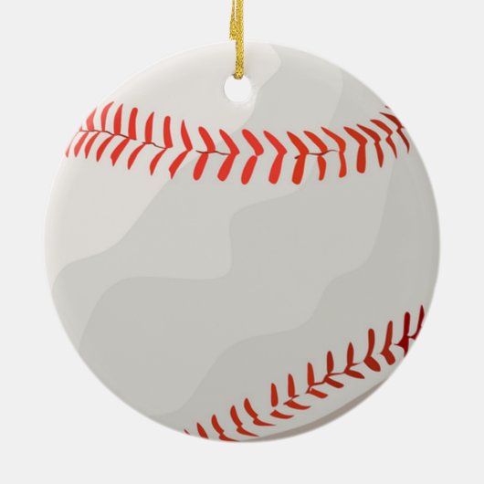 Rode en witte honkbal keramisch ornament (Achterkant)