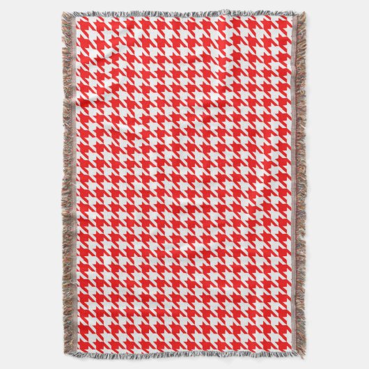 Rode en witte Houndstooth-controle Deken (Voorkant Verticaal)
