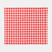 Rode en witte Houndstooth-controle Fleece Deken (Voorkant (Horizontaal))