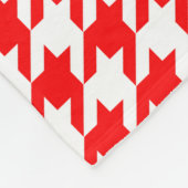 Rode en witte Houndstooth-controle Fleece Deken (Hoek)