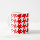 Rode en witte Houndstooth-controle Koffiemok (Voorkant links)