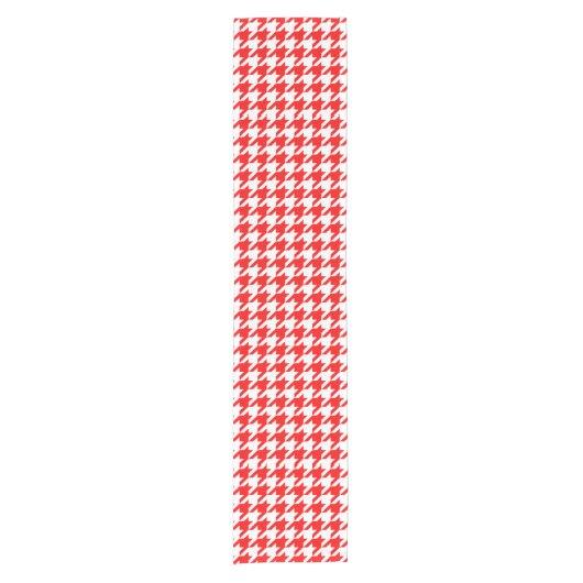 Rode en witte Houndstooth-controle Korte Tafelloper (Voorkant)