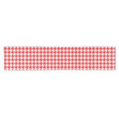 Rode en witte Houndstooth-controle Korte Tafelloper (Horizontaal)