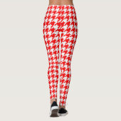 Rode en witte Houndstooth-controle Leggings (Achterkant)