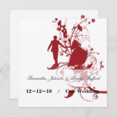 Rode en Witte Huwelijksaankondigingen Aankondiging (Voorkant / Achterkant)