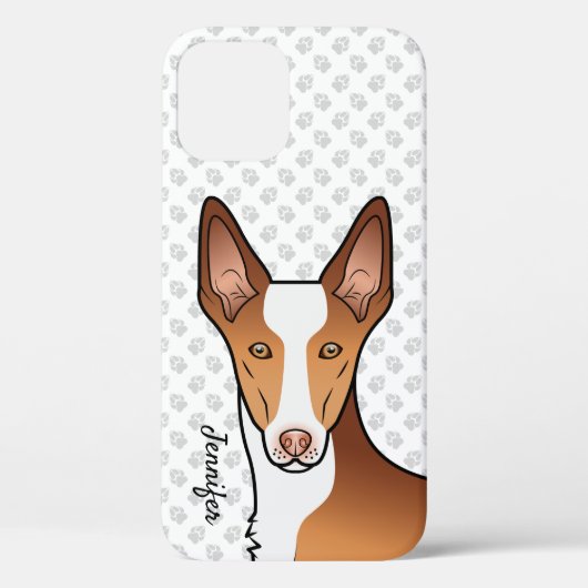 Rode en Witte Ibizaanse Hond Kort Haar Hondenkop Case-Mate iPhone Case (Achterkant)