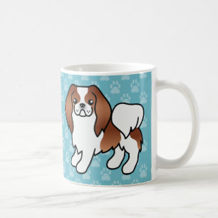 Rode En Witte Japanse Chin Cartoon Hond Koffiemok