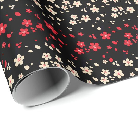 Rode en witte Japanse Sakura Cherry Blossom Flower Cadeaupapier (Rol Hoek)