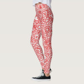 Rode en witte kabouterpatroonleggingen leggings (Links)