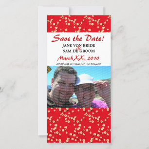 Rode en Witte Kersenbloesems Bewaar de Datum Save The Date