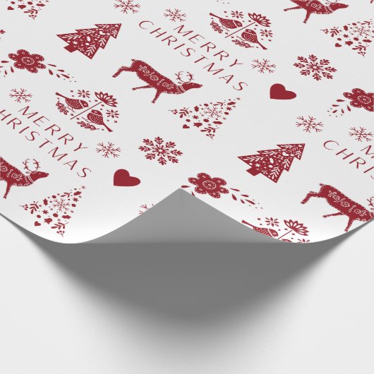 Rode en witte kerst cadeaupapier (Hoek)