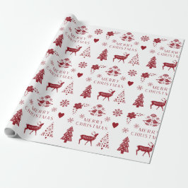 Rode en witte kerst cadeaupapier