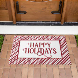 Rode en witte kerst deurmat