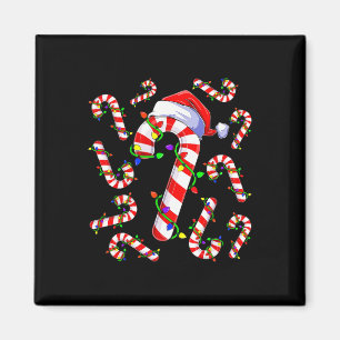 Rode en witte kerst snoepstok Santa lichten Ch Magneet