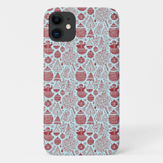 Rode en witte Kerst-thema telefoonhoes Case-Mate iPhone Case (Achterkant)