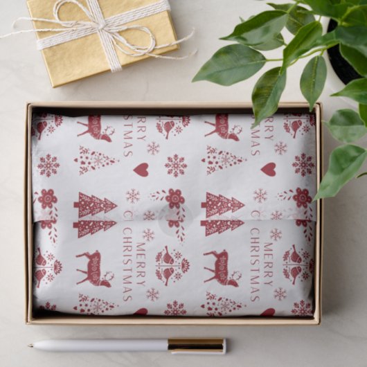 Rode en witte kerst tissuepapier (Geschenk)
