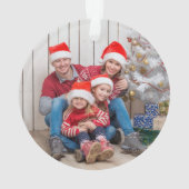 Rode en Witte Kerst Typografie Foto Ornament (achterkant)