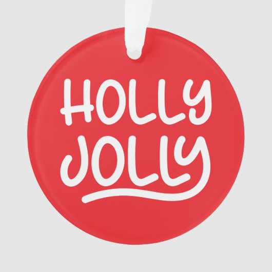 Rode en Witte Kerst Typografie Foto Ornament (voorkant)
