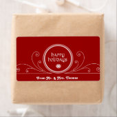 Rode en Witte Kerst Wijnlabel Etiket (Insitu)