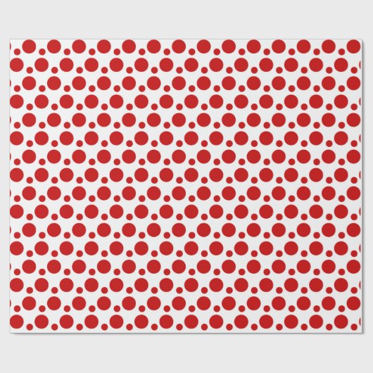 Rode en witte kerstbel cadeaupapier (Vlak)