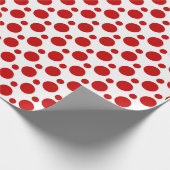 Rode en witte kerstbel cadeaupapier (Hoek)