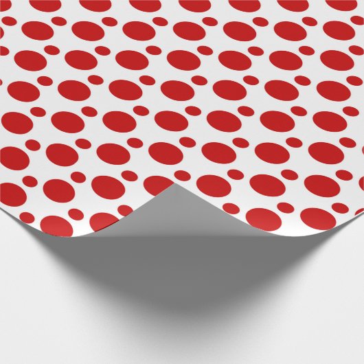 Rode en witte kerstbel cadeaupapier (Hoek)