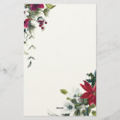 Rode en Witte Kerstbloemen Briefpapier (Achterkant)