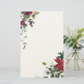 Rode en Witte Kerstbloemen Briefpapier (Staand voorkant)